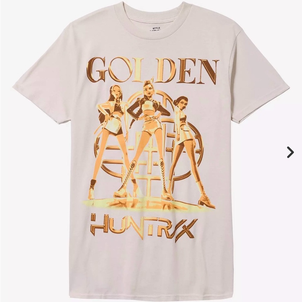 Netflix KPop Demon Hunters Golden Huntrix Graphic Tee Streetwear Casual Size L